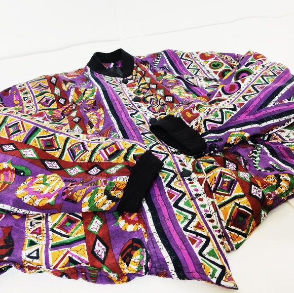 Retro 80s 90s colorful pattern jacket - Picture 2 of 6